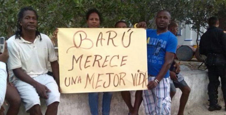 Protesta en Barú