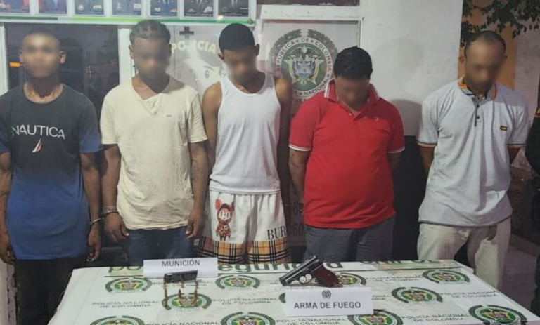 Desarticulan banda criminal en Cartagena: Capturan a presuntos sicarios y decomisan arma de fuego