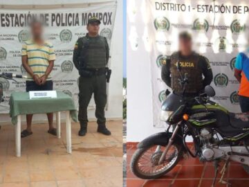 Policía recupera dos motos robadas en Bolívar y captura a conductores por receptación.