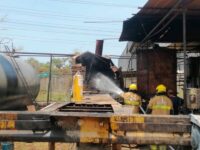 Bomberos lograron extinguir incendio en empresa de Mamonal mediante video