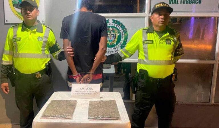 Detienen a individuo de 20 años con un kilogramo de marihuana en su poder