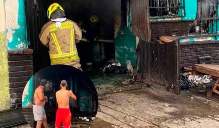 Hombre prende fuego a casa con 10 personas adentro tras discutir con su esposa.