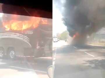 Incendio en bus de Cartagena a Barranquilla provoca panico