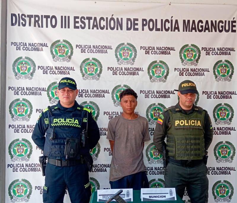 Un joven de 23 años fue capturado en Magangué con un arma de fuego ...