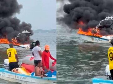 Incendio en una lancha desata panico en Cartagena
