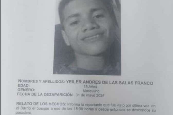 Desaparición de Menor de 15 Años en Cartagena: Yeirler Franco