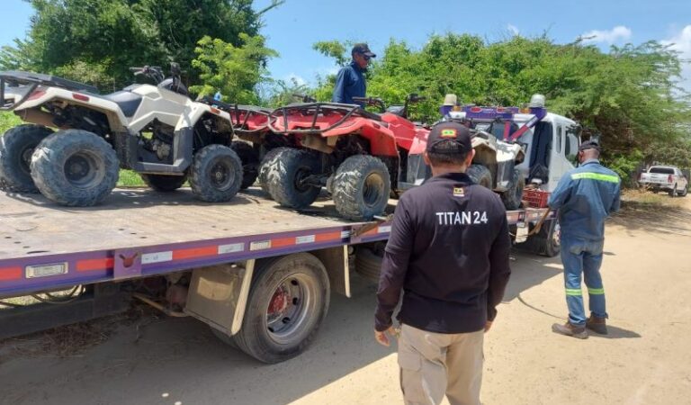 Inmovilizan 14 cuatrimotos turísticas en operativo de seguridad en Punta Canoa