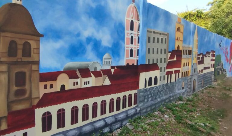 El colegio John F. Kennedy de Cartagena exhibe la obra de Blas de Lezo, el ‘Corredor de Murales’