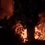 Fuego en Cano del Oro area insular de Cartagena esta