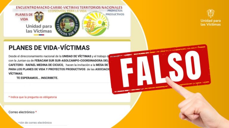 Alerta de la Unidad de Victimas sobre circulacion de formulario