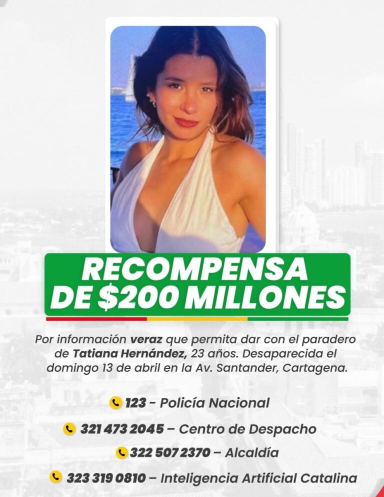 La recompensa por informacion de Tatiana Hernandez aumenta a 200