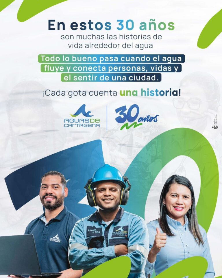 Aguas de Cartagena conmemora 30 anos de dedicacion a la