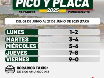 En Cartagena se actualiza la rotacion de pico y placa