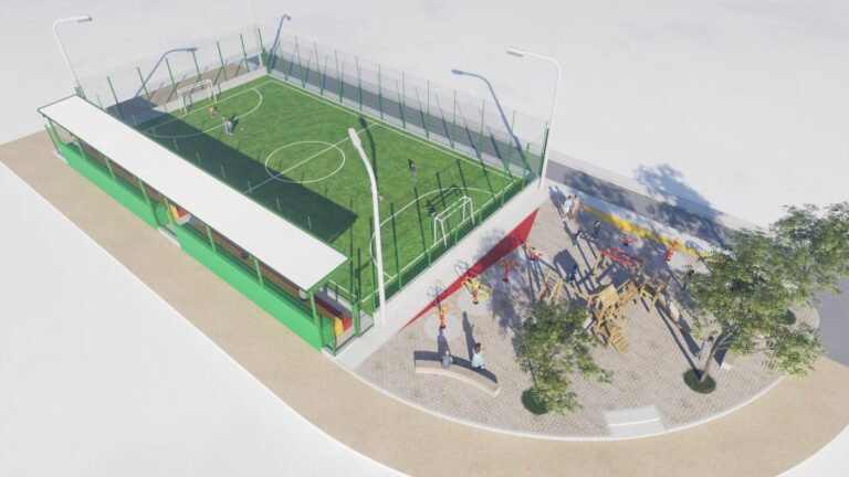 1753614038 Inicio la restauracion de la Cancha del barrio Fredonia