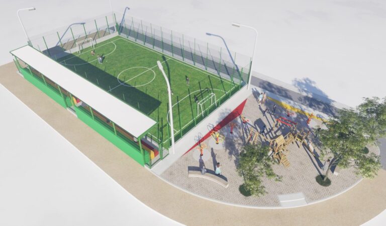 Inició la restauración de la Cancha del barrio Fredonia