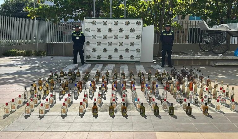 Incautación de licor y cigarrillos de contrabando por parte de la Policía en Cartagena y Turbaco