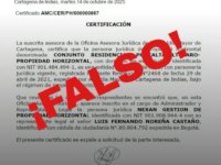 ¡Atencion En Cartagena se estan falsificando certificados de propiedad horizontal