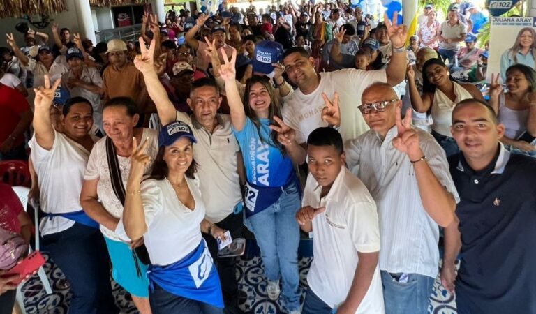 Juliana Aray concluyó su campaña en los Montes de María.