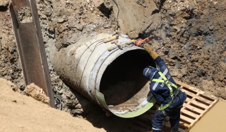 Aguas de Cartagena presenta informe sobre los trabajos de reparación en la tubería de agua cruda