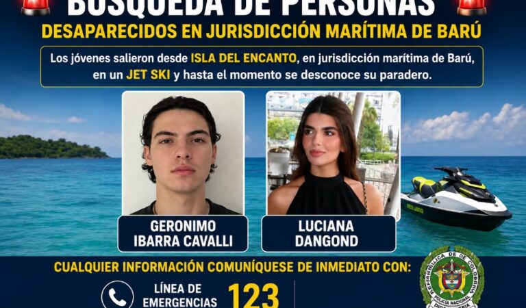 En el Caribe Colombiano, se intensifican las labores de búsqueda de dos jóvenes desaparecidos.