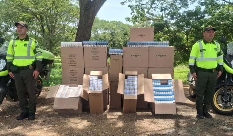 Incautación de cigarrillos de contrabando en las carreteras de Bolívar