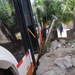 Transcaribe Autobus se quedo sin frenos al descender una loma