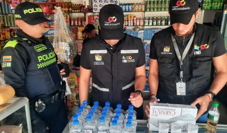 Cierre de 4 establecimientos en Turbaco por comercializar licor y cigarrillos de contrabando