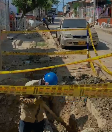 Aguas de Cartagena renueva las redes de agua potable en Pasacaballos