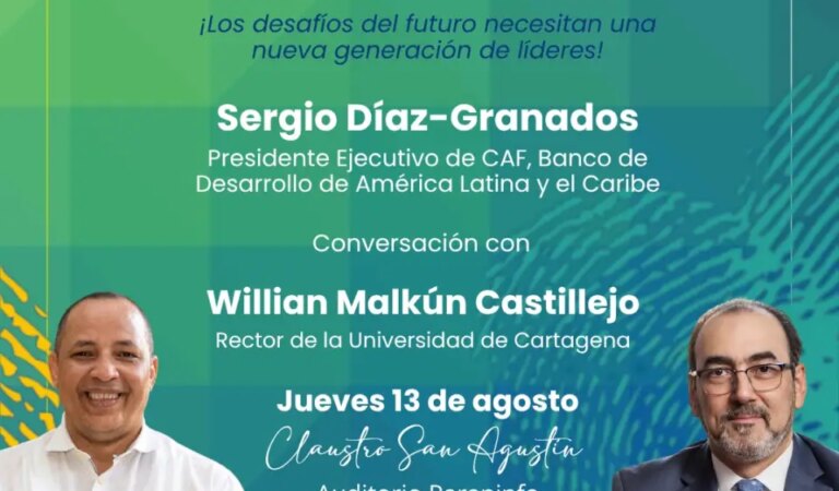 Unicartagena inicia su periodo académico diálogando con Sergio Díaz-Granados, presidente de la CAF