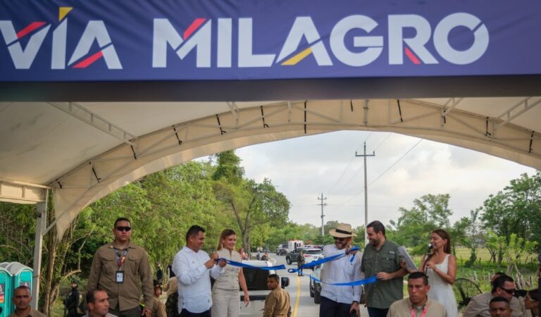 Inauguración de 2,34 kilómetros de la vía de acceso a Ballestas en Turbana trae la Patria Milagro